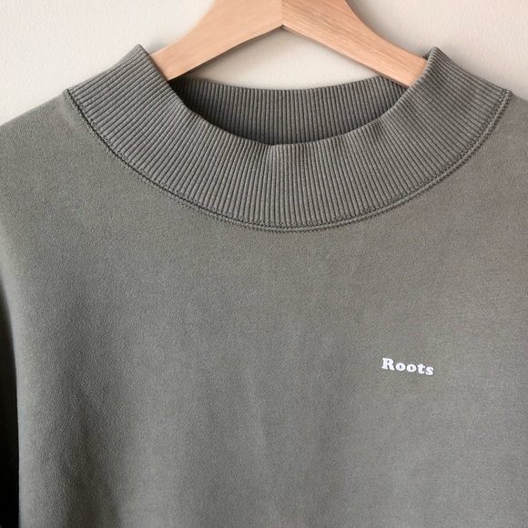 Sage green Roots crew neck - Picture 3 of 4